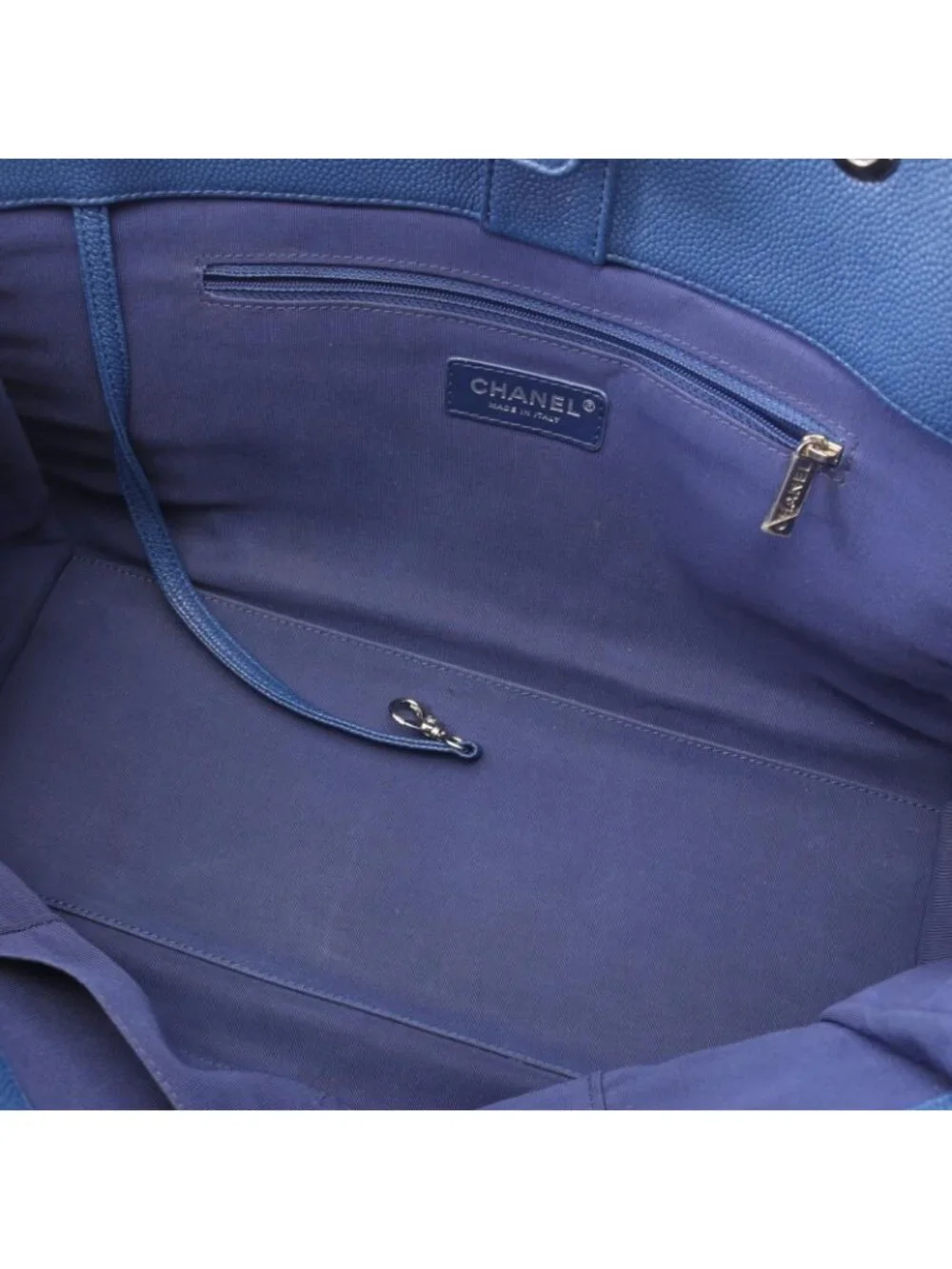 Chanel Tote Bag Quilted 2-Way Blue Caviar Leather